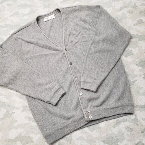 Vintage Classics by Palmland Cardigan Men s XL Gray Acrylic Made In USA - Picture 2 of 10
